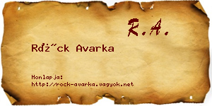 Röck Avarka névjegykártya